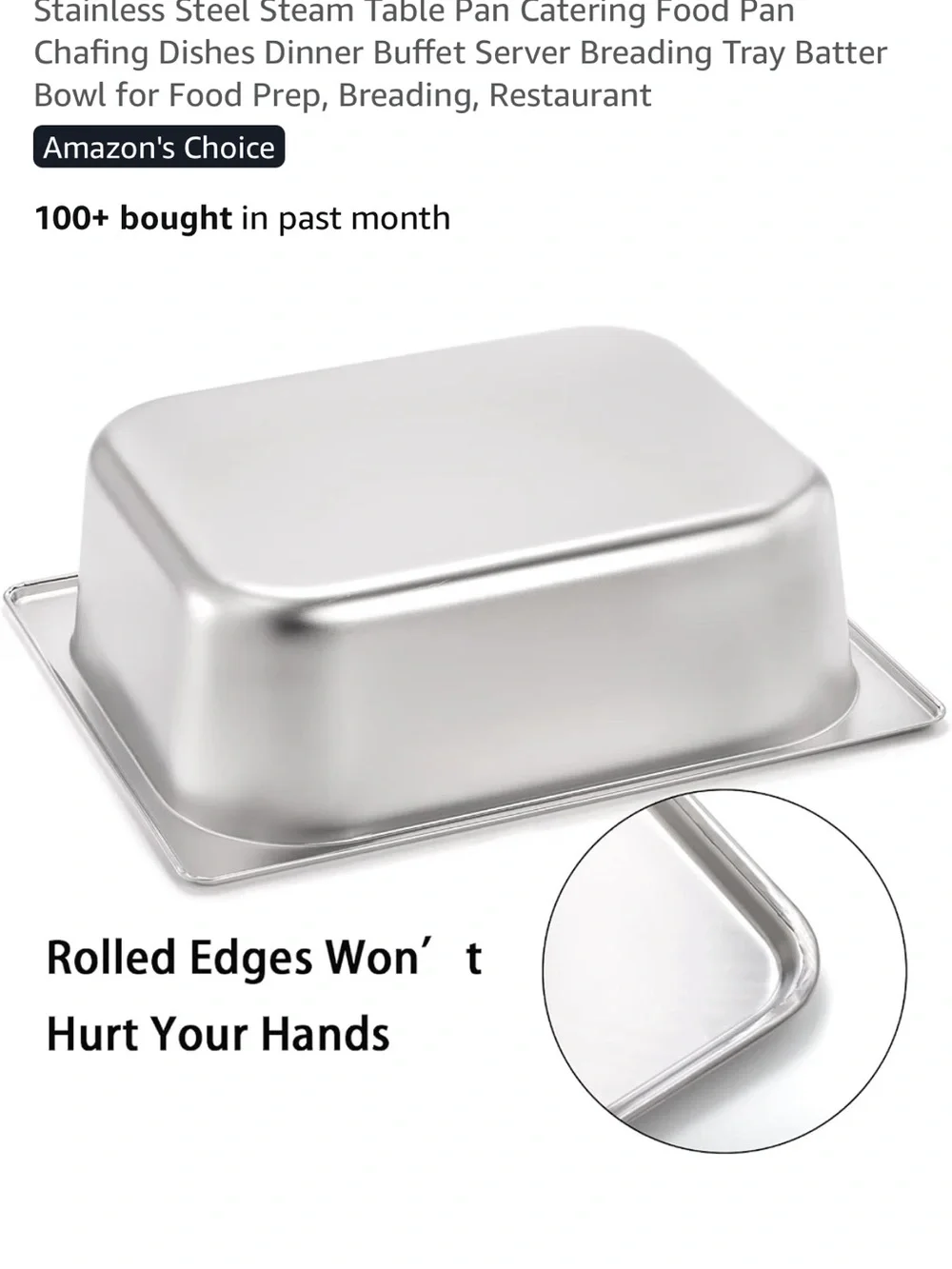 SET OF 2 Stainless Steel Half Size Hotel Catering Pans